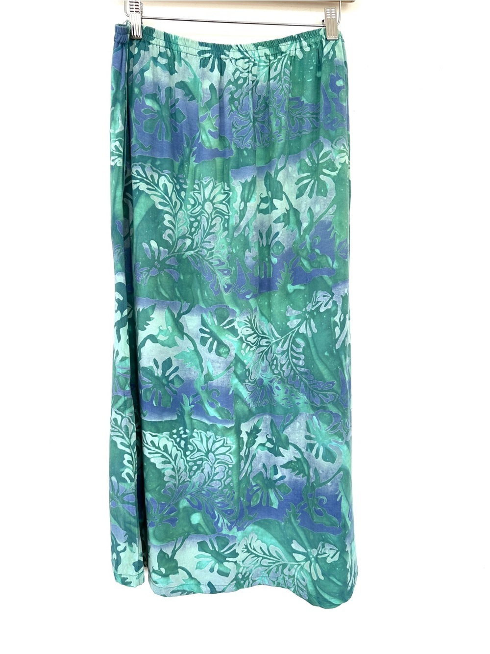 Nomadic Traders Batik Print Swim Cover-Up Skirt, Midi Length, Elastic Waist